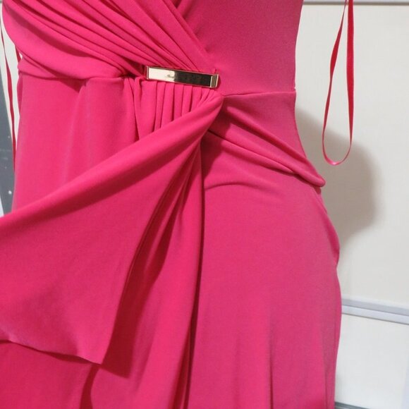 BOGO Charter Club Petite Short Sleeve waist gathered Bright Pink Fit Flare Dress - Picture 5 of 11